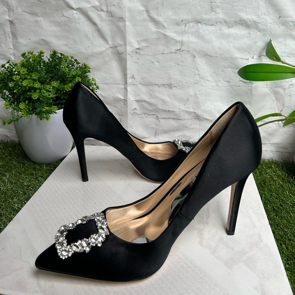 Badgley mischka black Cher Crystal Embellished Pump size 9 new - Picture 12 of 16